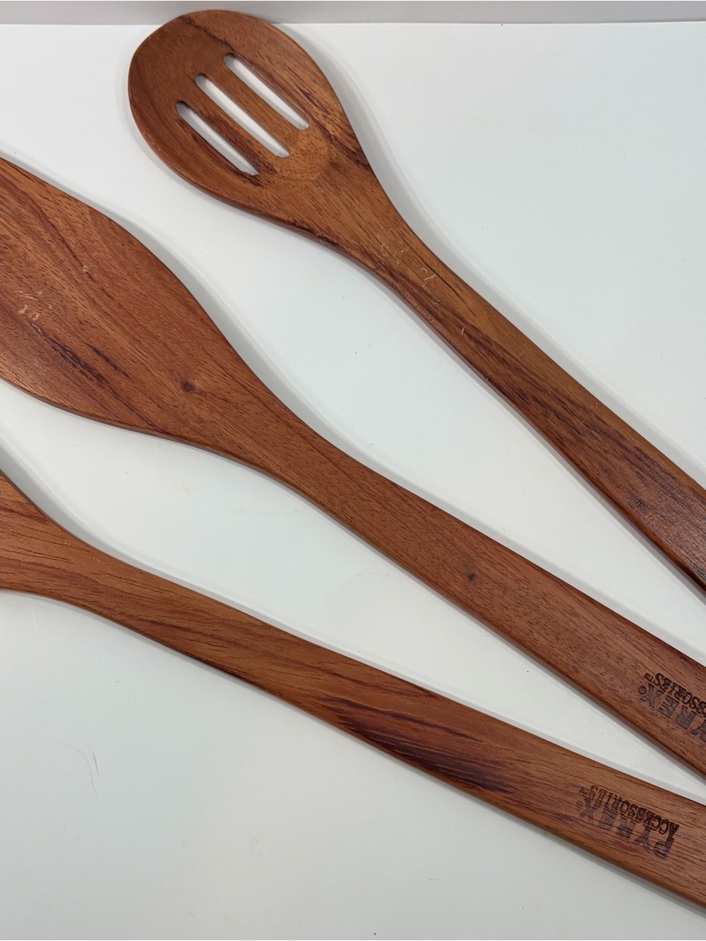 Pyrex Wooden Cooking Spoon Set - Natural Brown Wooden Utensils